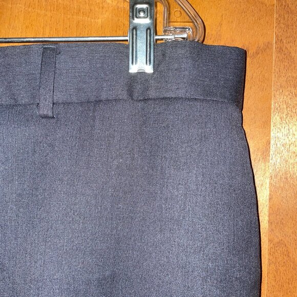 Perry Ellis Portfolio Mens Dress Pants 40x30 Dark Gray Slim-Fit Flat-Front - Picture 2 of 6